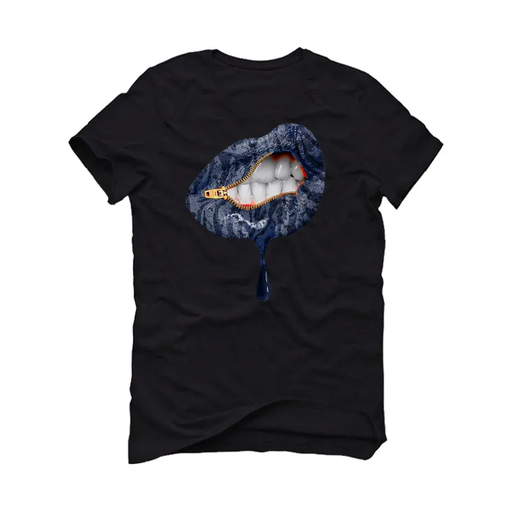 Air Jordan 13 Retro French Blue - Black T-Shirt (LIPS UNSEALED)