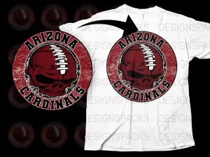 Arizona Cardinals Skull Design Graphic Png Digital Download