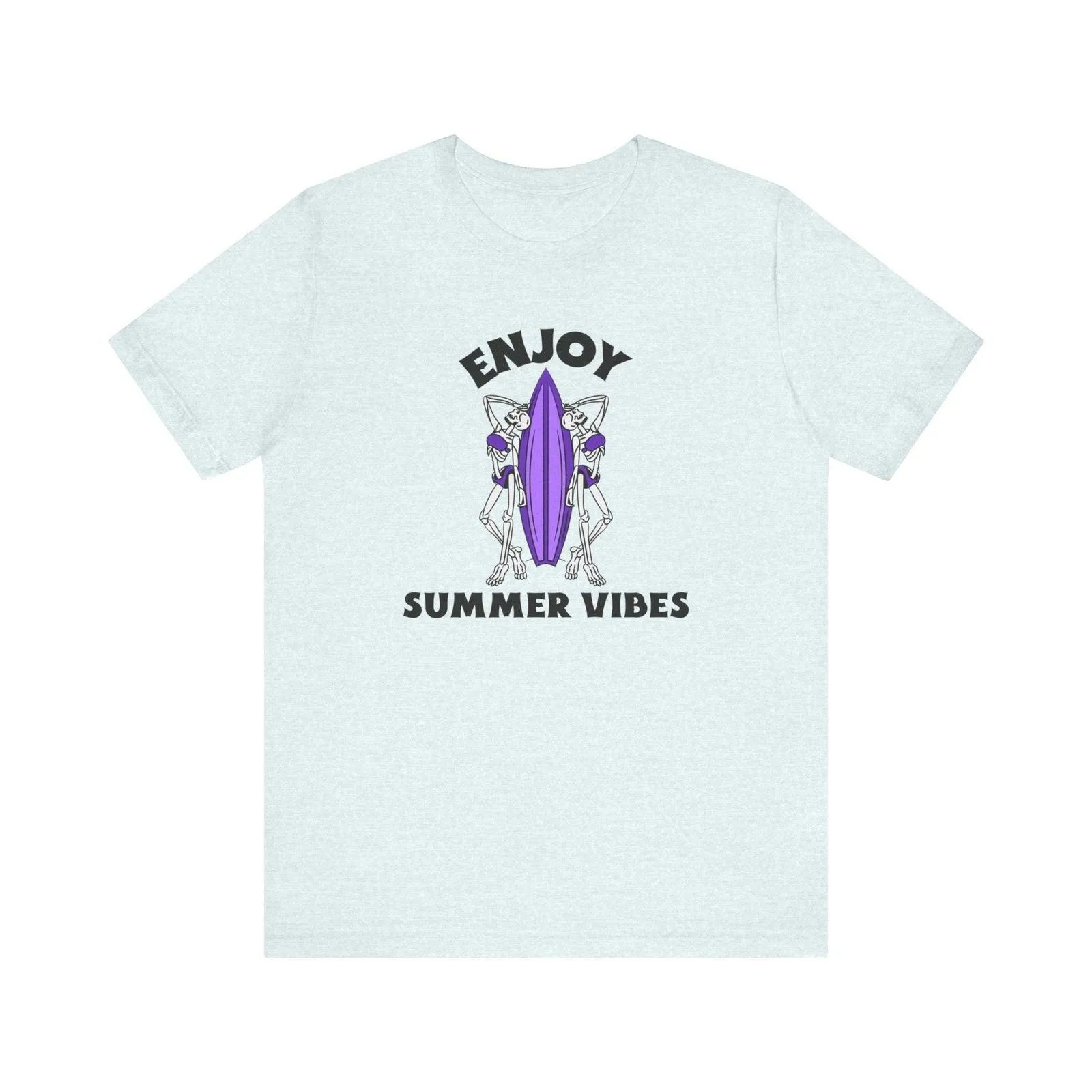 Beach Skeletal Surfer Sisters T Shirt