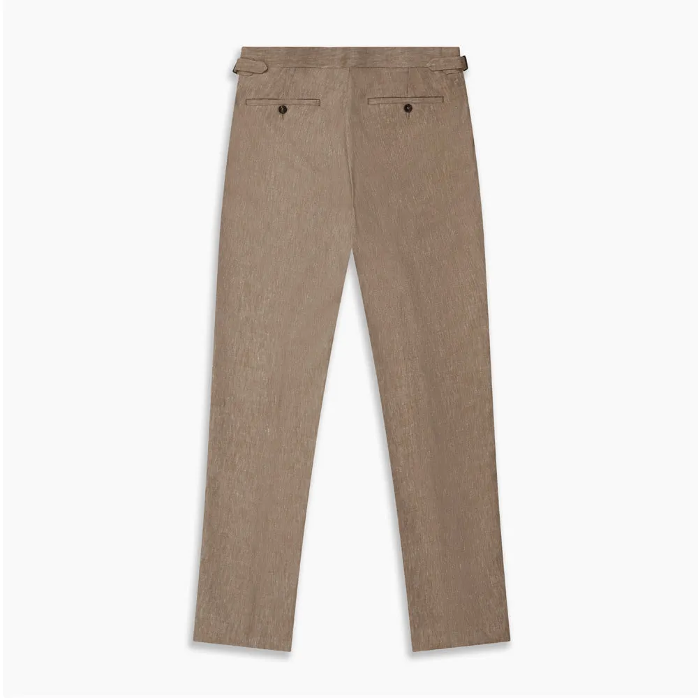 Beige Wool and Linen Blend Jonathan Trouser