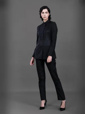 BLACK PANELLED BANDHGALA JACKET