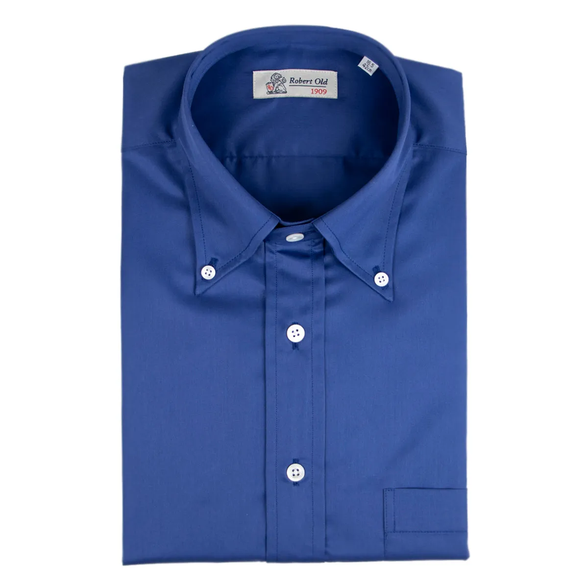 Blue Cotton Twill Long Sleeve Shirt