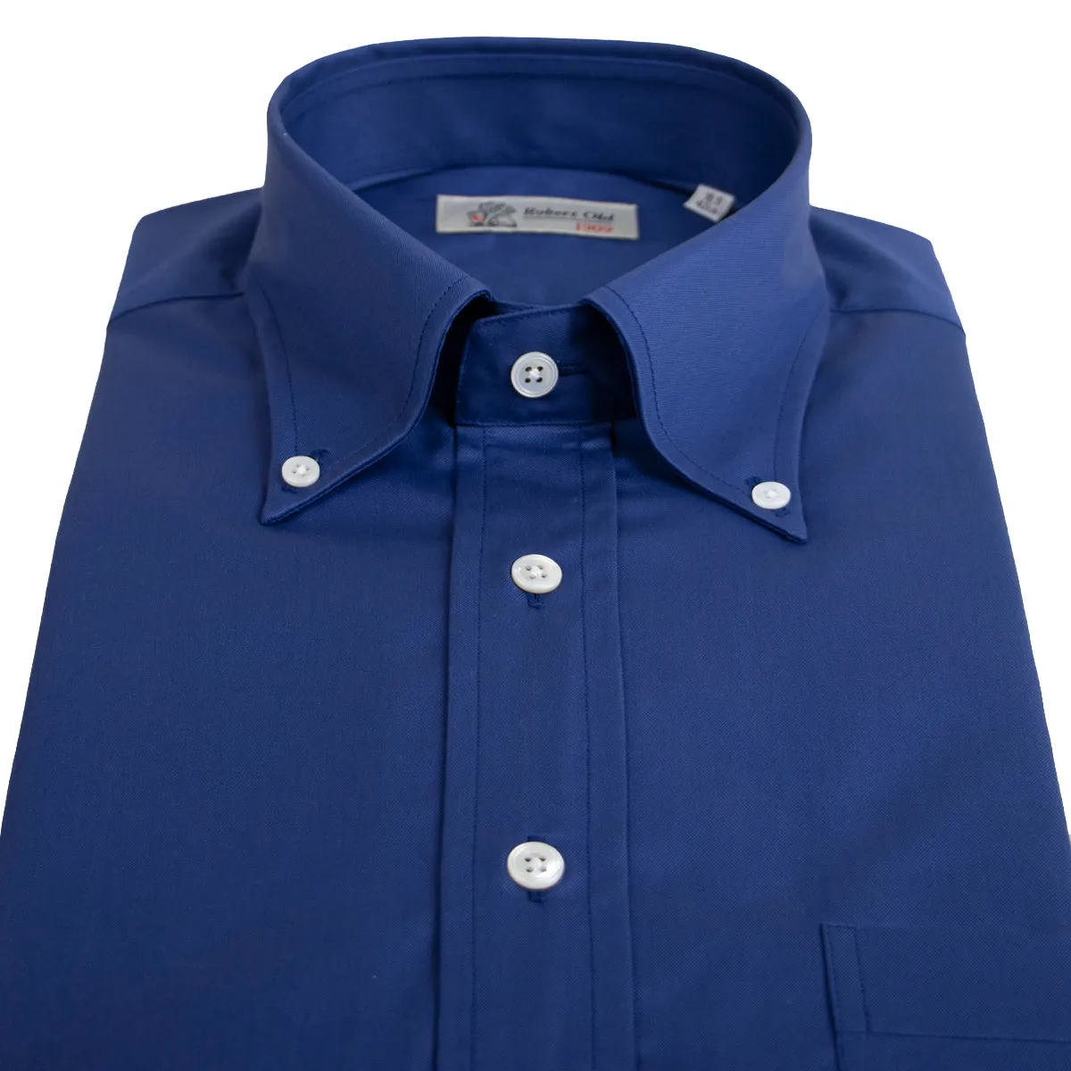 Blue Cotton Twill Long Sleeve Shirt