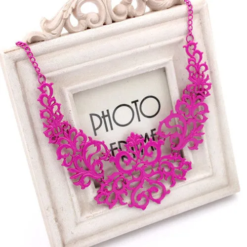 Brilliant quality Fashion Women Hollow Bib Choker Statement Vintage Paper cut necklaces pendants