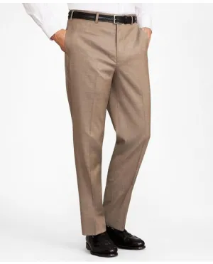 Brooks Brothers Men's Flex Madison-Fit Wool Trousers Tan