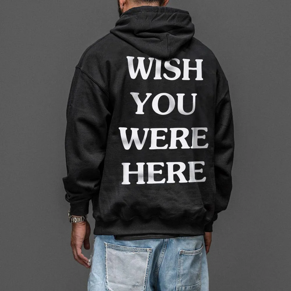 Casual Swag Men's Letter Print Hoodies Black