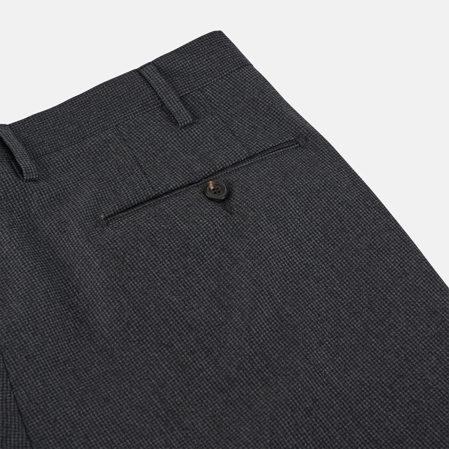 Charcoal Houndstooth Flannel Trousers