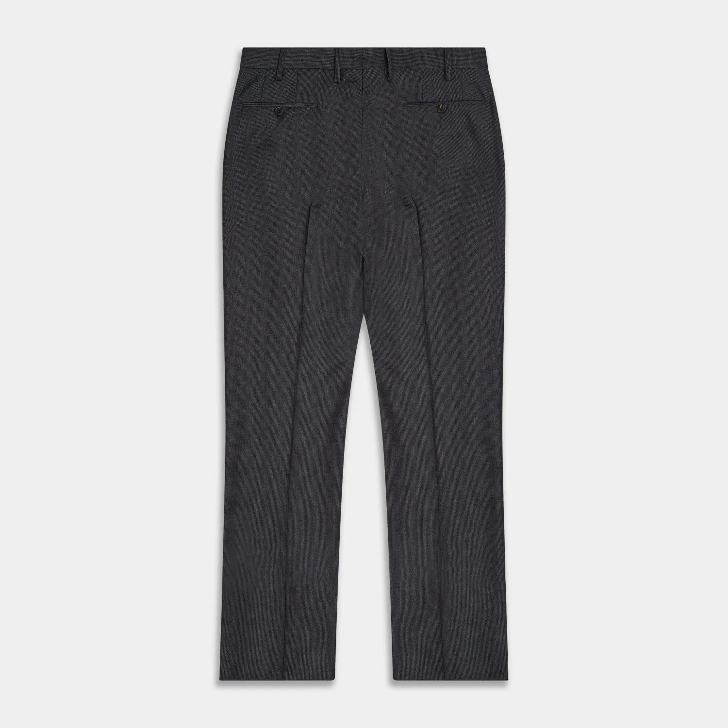 Charcoal Houndstooth Flannel Trousers