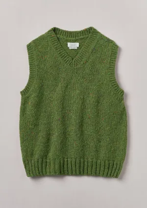 Donegal Wool Knitted Tank | Moss Green