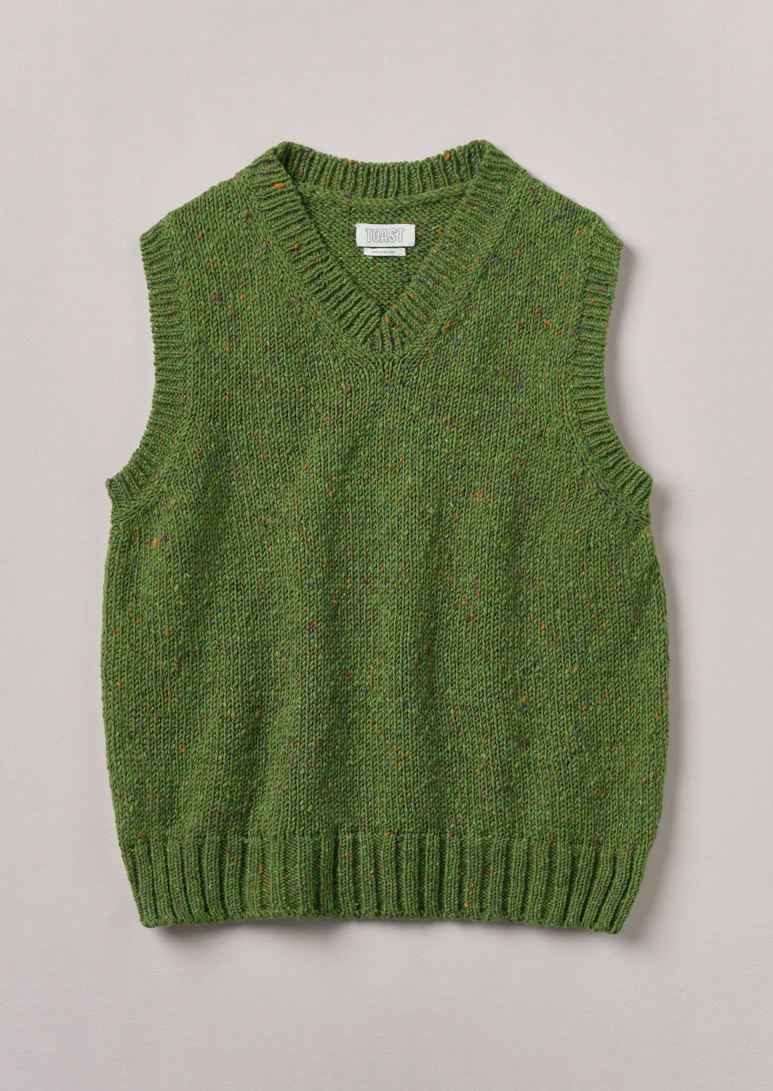 Donegal Wool Knitted Tank | Moss Green