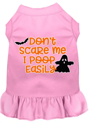 Don't Scare Me, Poops Easily Screen Print Dog Dress Light Pink Sm