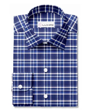 Easy-to-Iron Blue White Checks Shirt