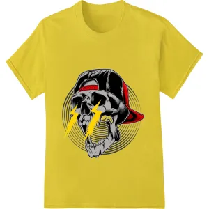 Electrifying Skull: Bold Lightning Graphic for Edgy Style