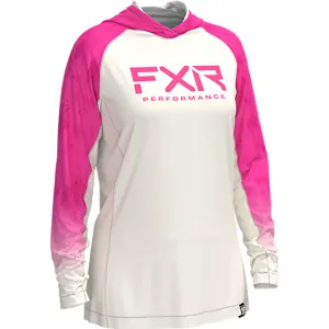 FXR 212242-0194-04 W Attack UPF PO Hoodie Lightweight Sunshield Vented Bone Electric Pink