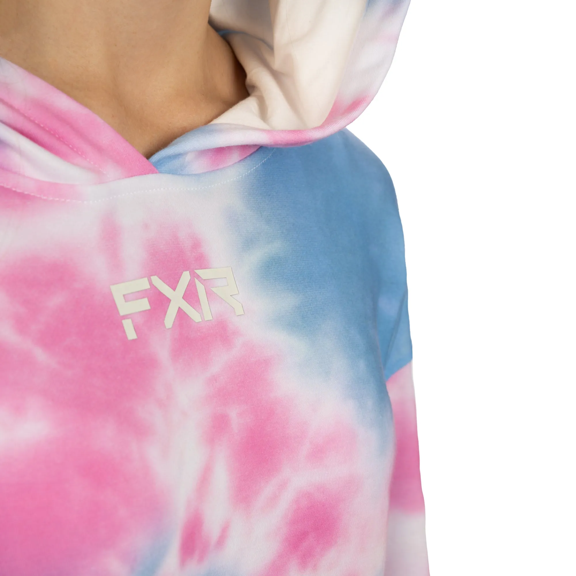 FXR 232253-9441-22 Womens Balance Cropped Pullover Hoodie Pink-Blue Dye - XXX-Large