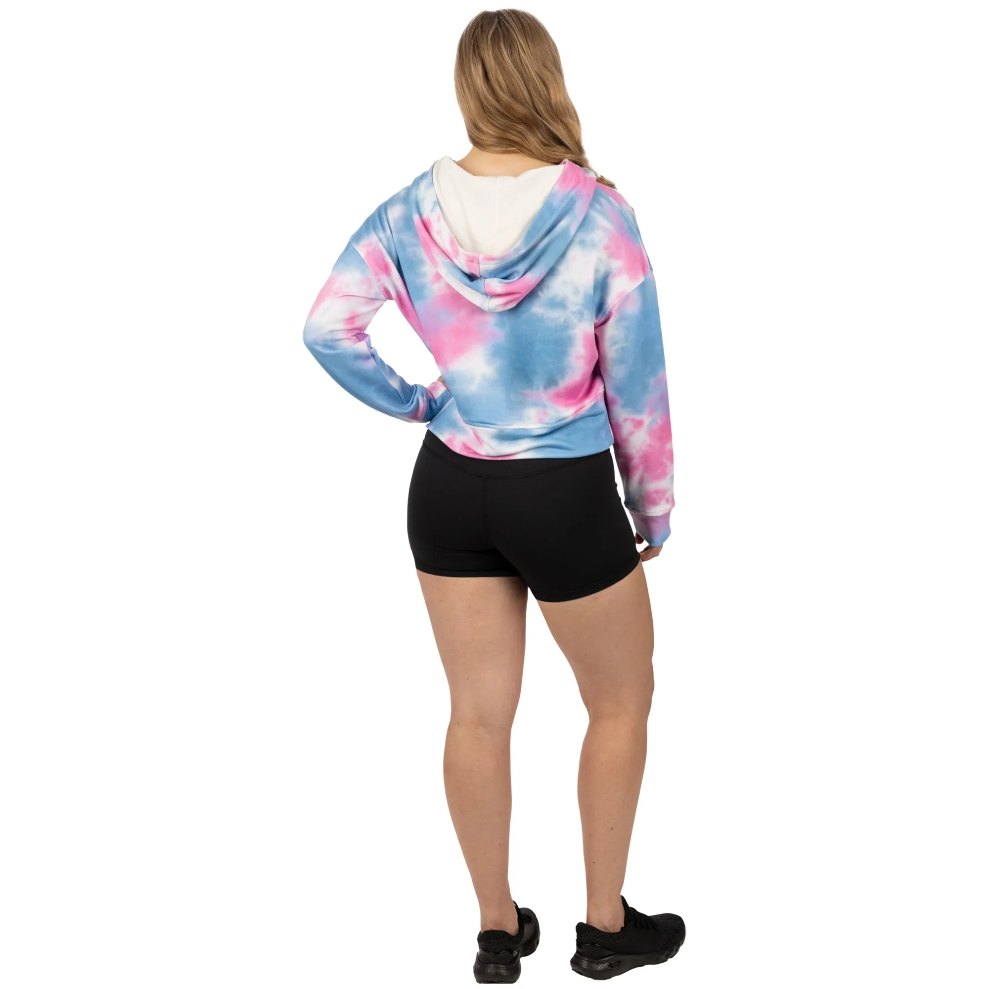 FXR 232253-9441-22 Womens Balance Cropped Pullover Hoodie Pink-Blue Dye - XXX-Large