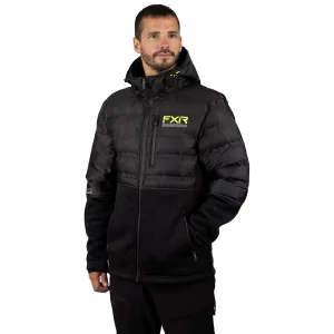 FXR Excursion Lt Hybrid Quilted Hoodie Sweatshirt Black/Hi-Vis