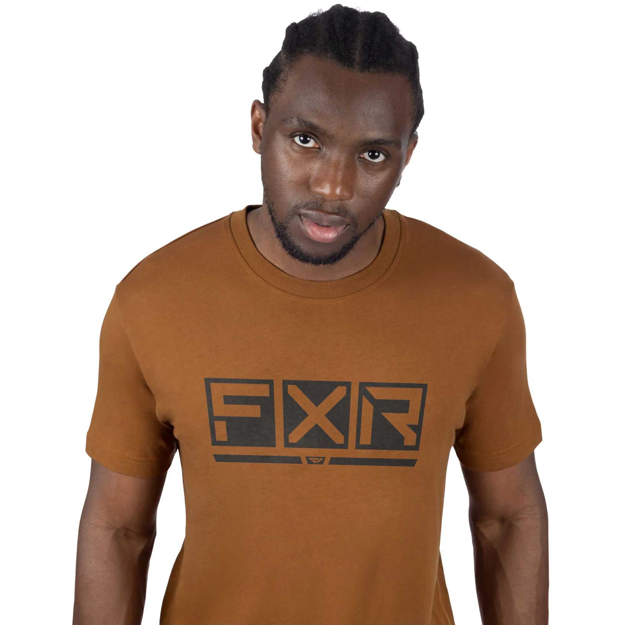 FXR  Mens Podium Premium T-Shirt Tee Short Sleeve Cotton Casual Copper Asphalt