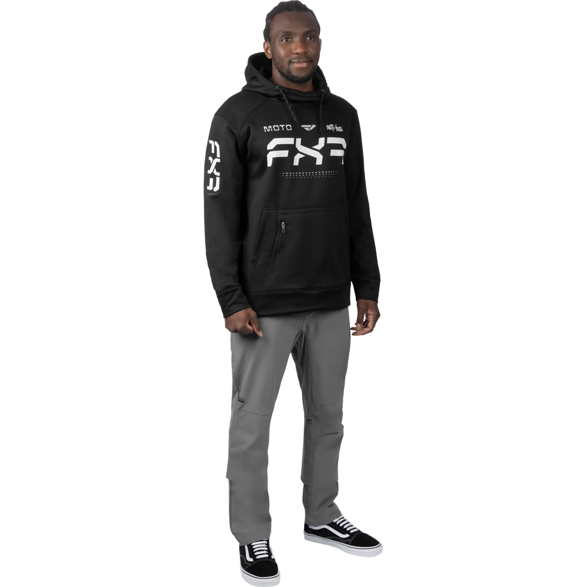 FXR Moto Tech Pullover Hoodie Black/White