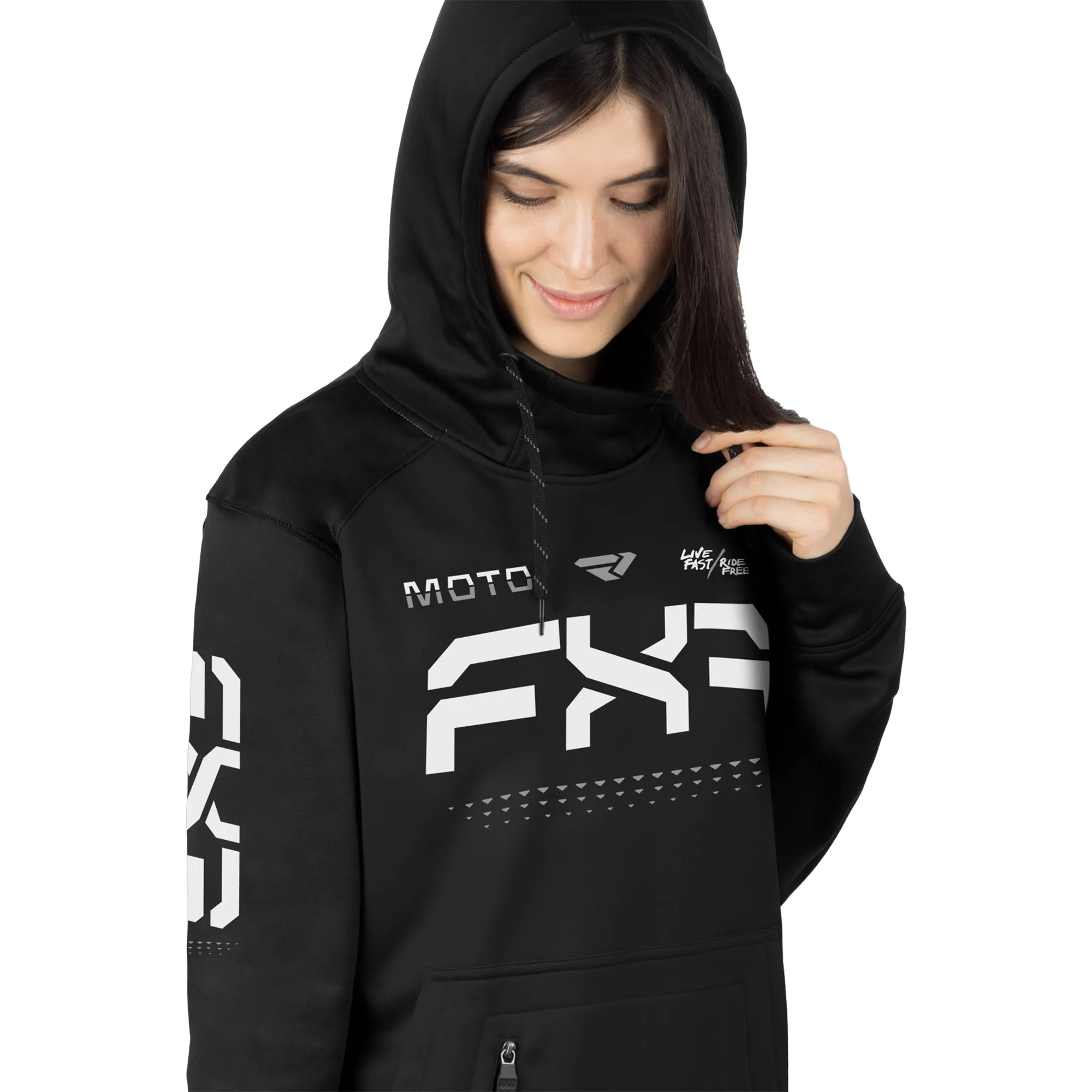 FXR Moto Tech Pullover Hoodie Black/White