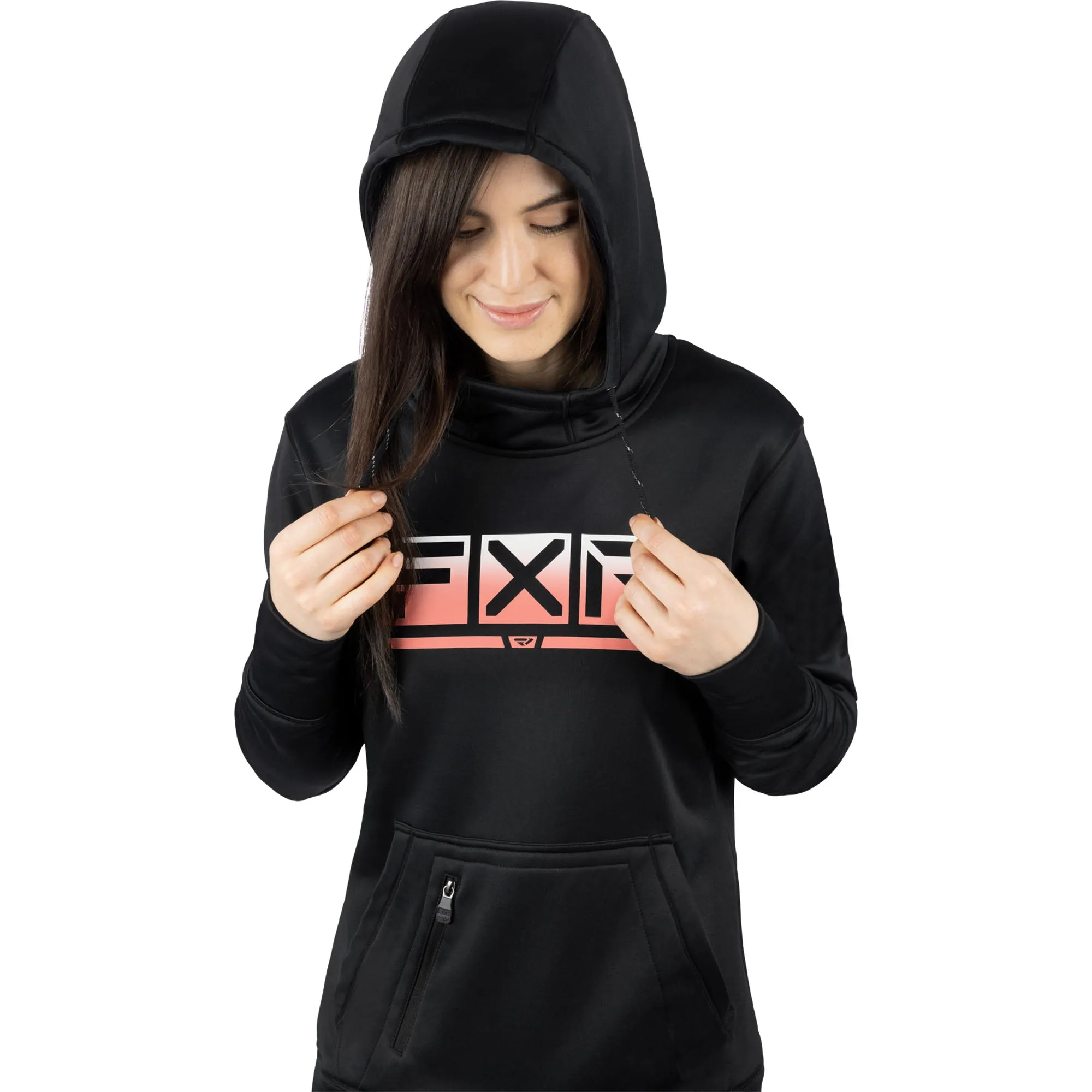 FXR Podium Tech Pullover Hoodie Black/Muted Melon