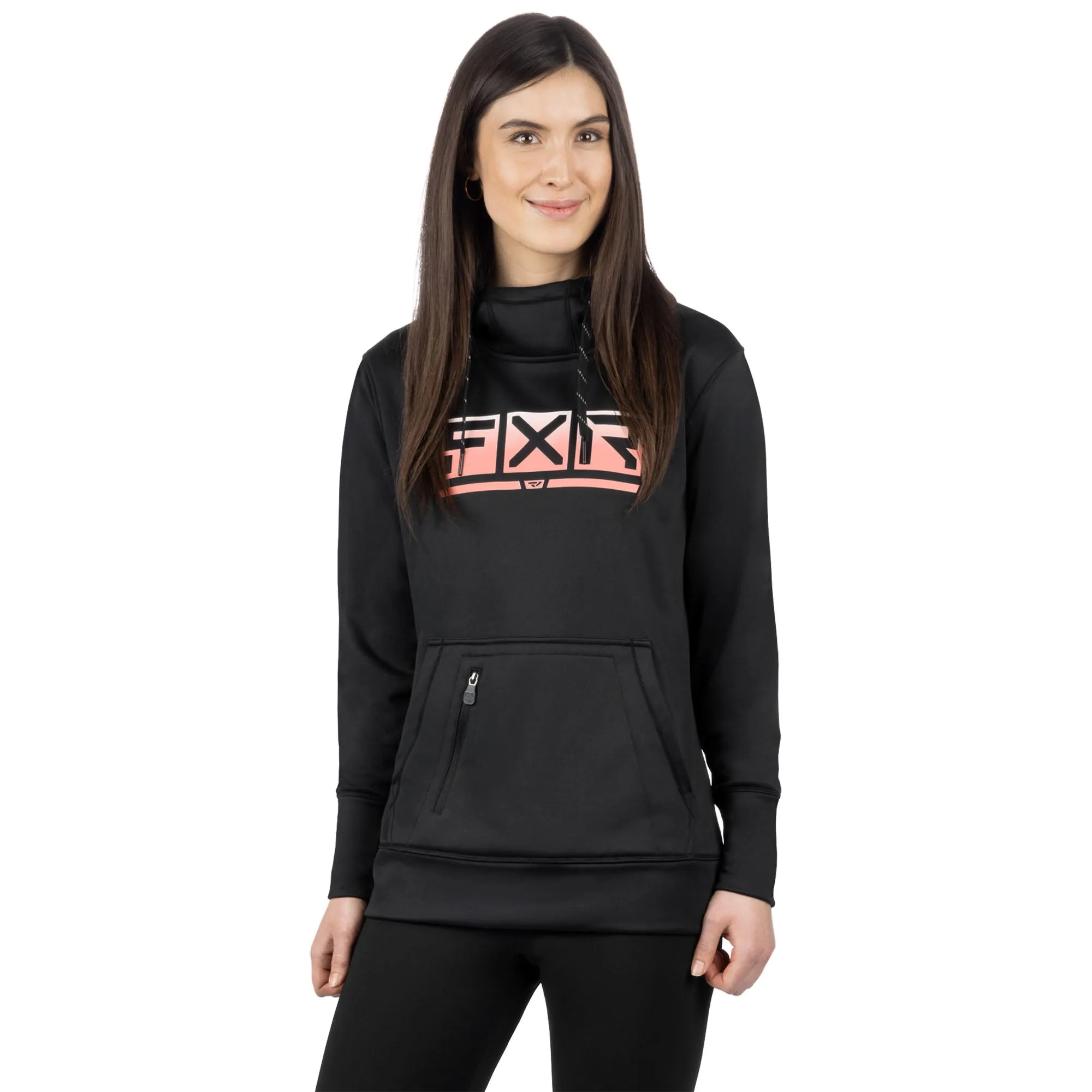 FXR Podium Tech Pullover Hoodie Black/Muted Melon