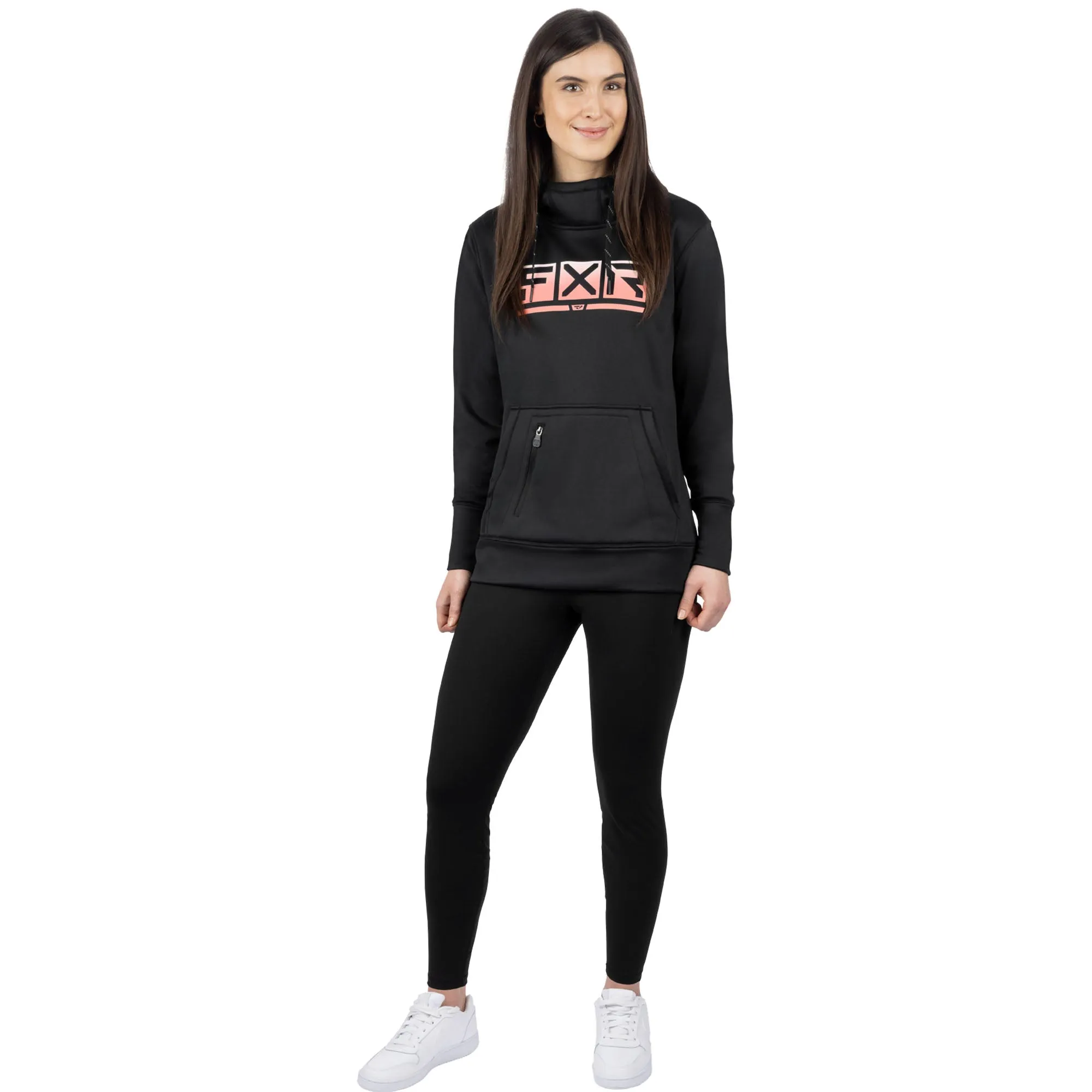 FXR Podium Tech Pullover Hoodie Black/Muted Melon