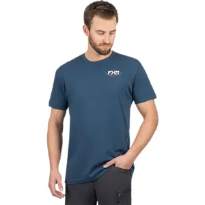 FXR Trophy Premium T-Shirt Dark Steel/Orange Blue