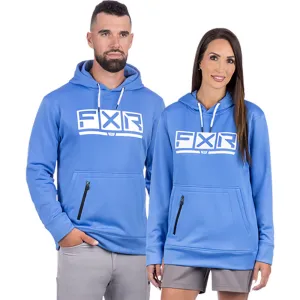 FXR Unisex Podium Tech PO Hoodie Tranquil Blue/White