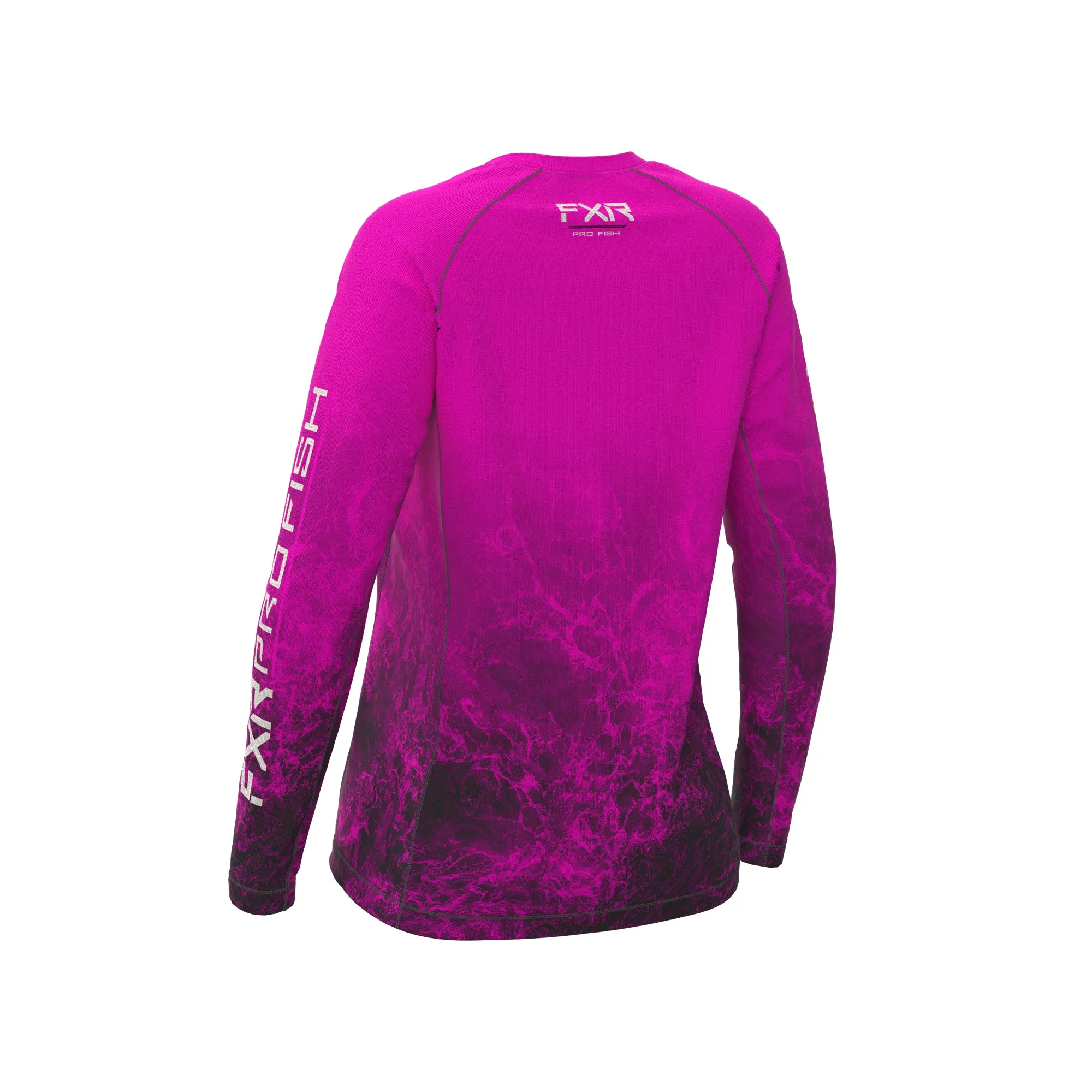 FXR  Womens Derby UPF Longsleeve Shirt Fuchsia Ripple Polyester DWR Lightweight