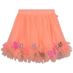 Girls Orange Tulle Butterfly Skirt