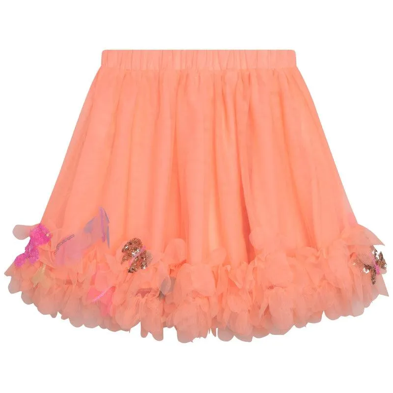 Girls Orange Tulle Butterfly Skirt