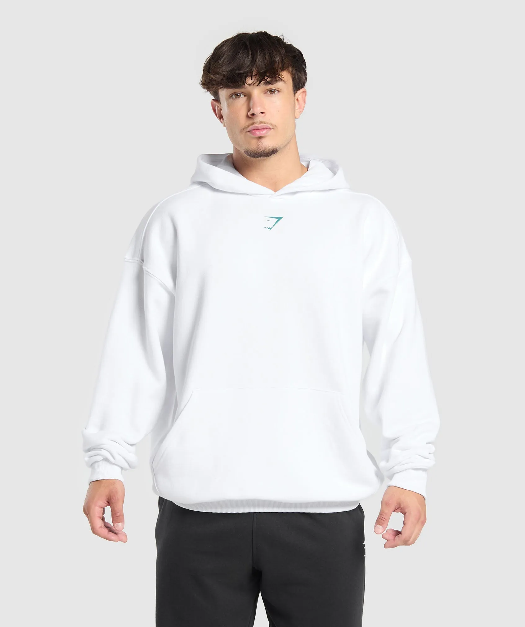 Gymshark Lifting Club Hoodie - White/Artificial Teal