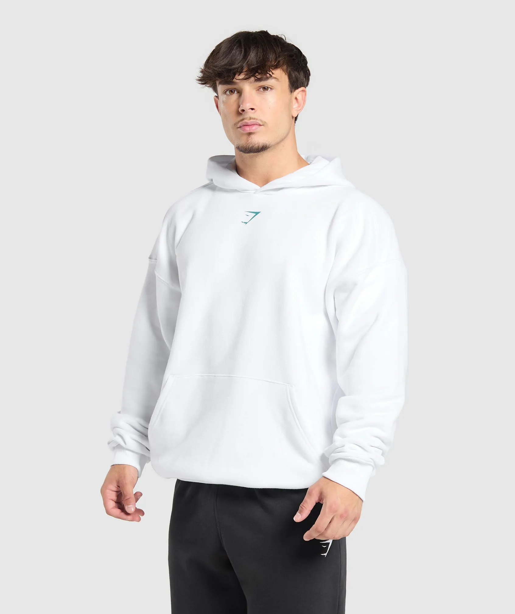 Gymshark Lifting Club Hoodie - White/Artificial Teal