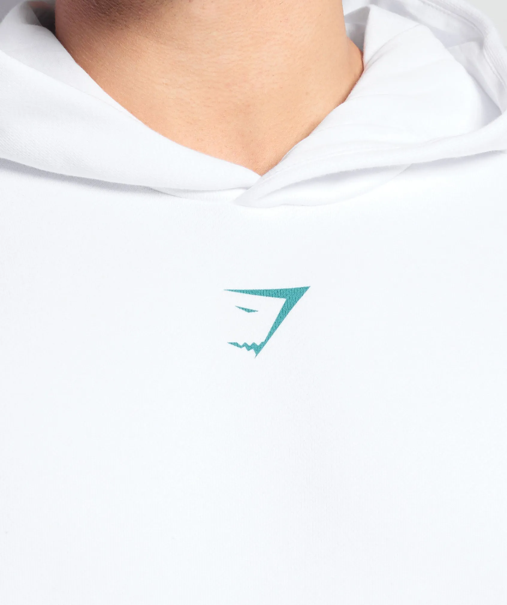 Gymshark Lifting Club Hoodie - White/Artificial Teal