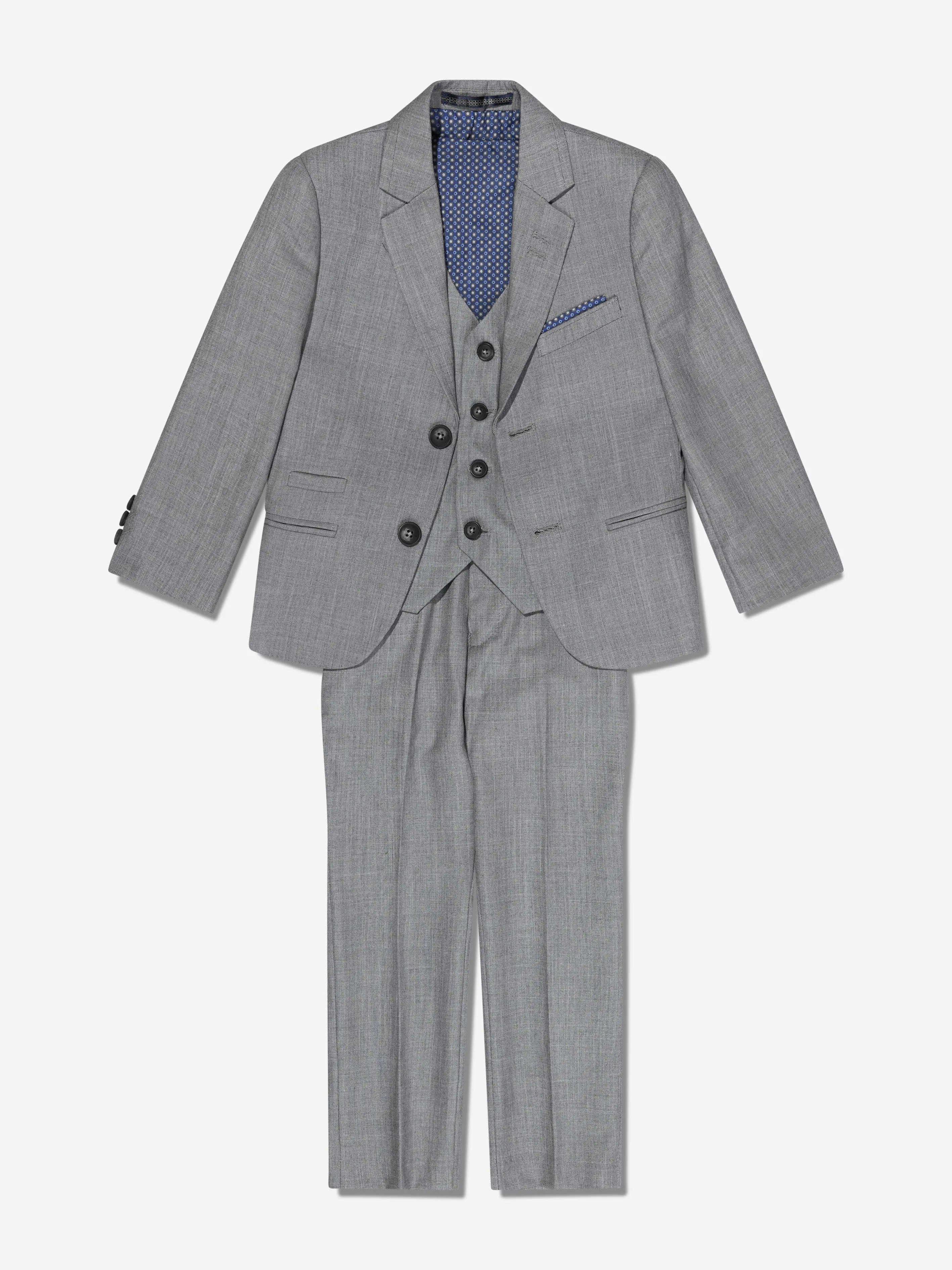 House Of Cavani Boys Reegan 3 Piece Suit in Grey