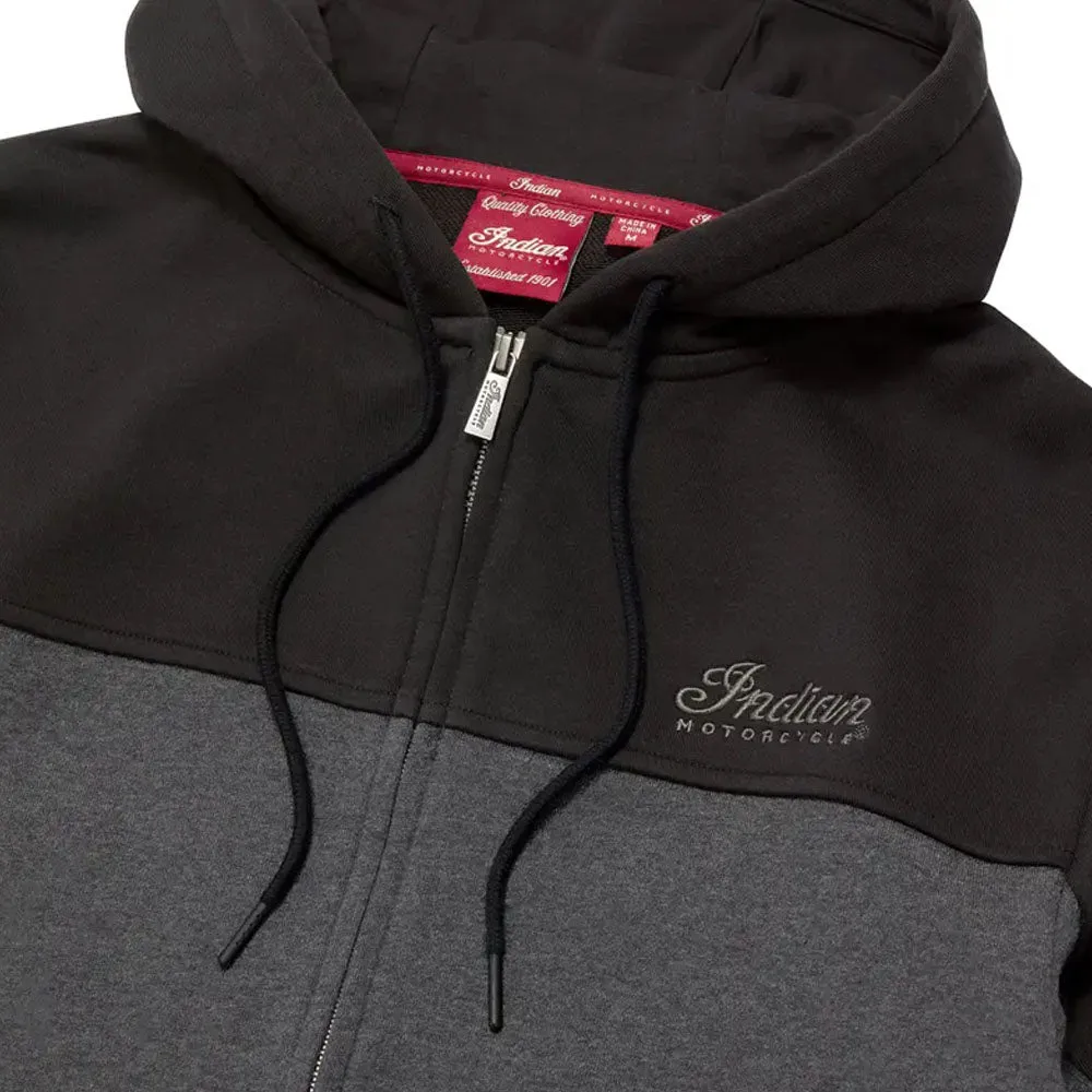 Indian Motorcycle Colorblock Script Hoodie Gray