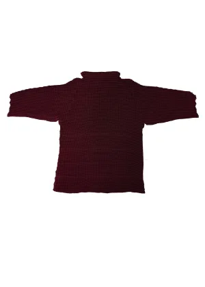 Ingrid Pleated Mock Neck Top- Burgundy