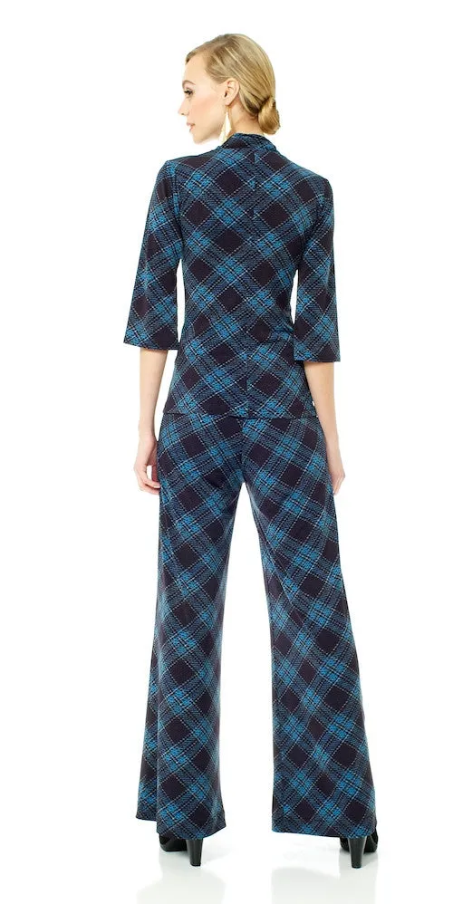 Lennon Trouser, navy plaid