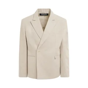 Madeiro Double Breasted Suit Jacket in Light Beige