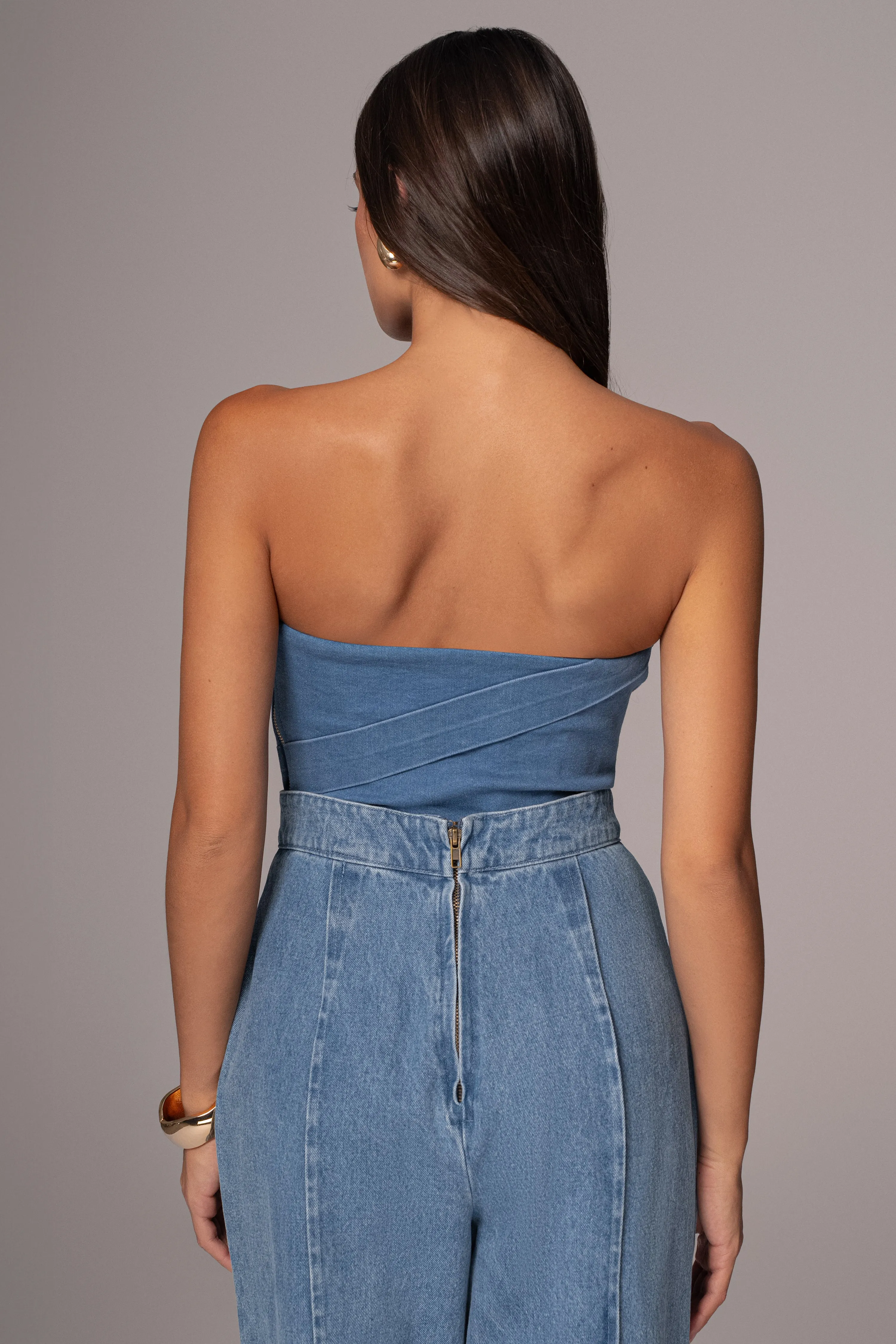 Medium Wash Teyana Denim Bustier