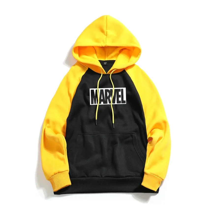 Men High Quality Marvel Letter Printing Hoodies