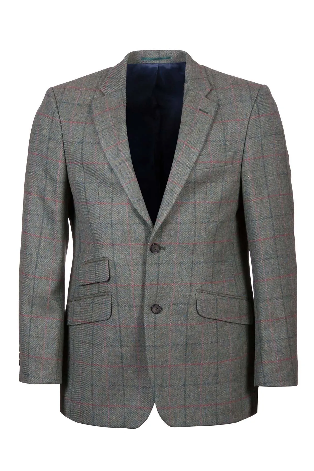 Men's Green Slim Fit Tweed Jacket - Helmsley