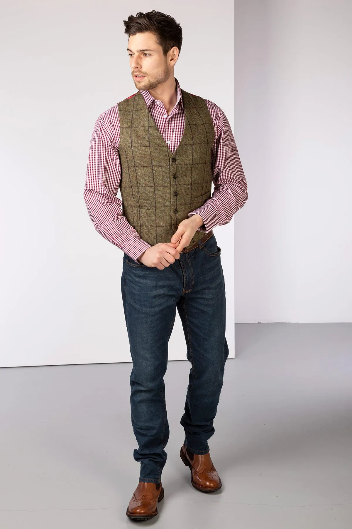 Men's Hawthorn Satin Back Tweed Waistcoat