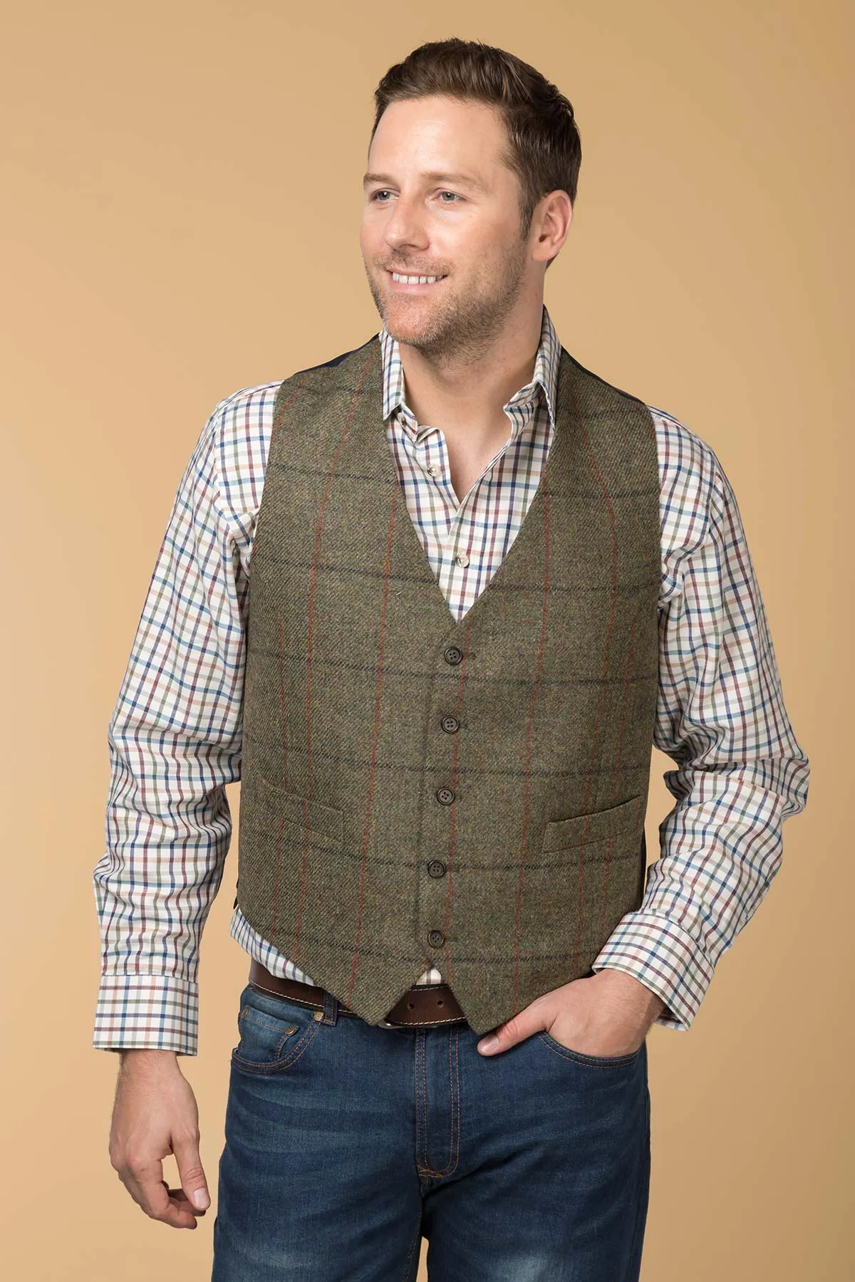 Men's Hawthorn Satin Back Tweed Waistcoat