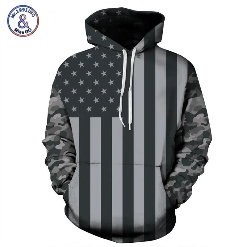 Men's Hooded American Flag 3D Sweatshirt