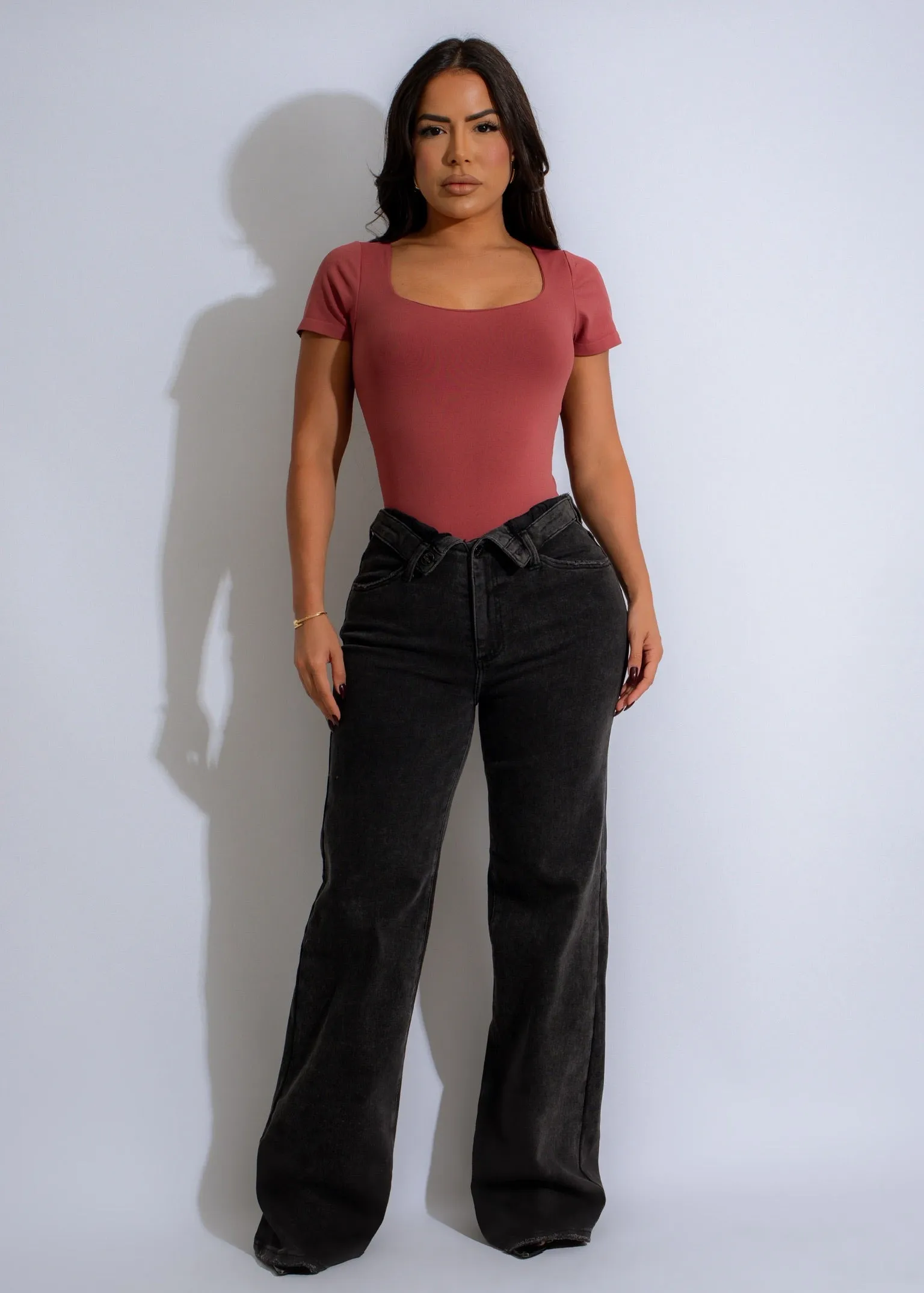 Minimalist Scoop Crop Top Red