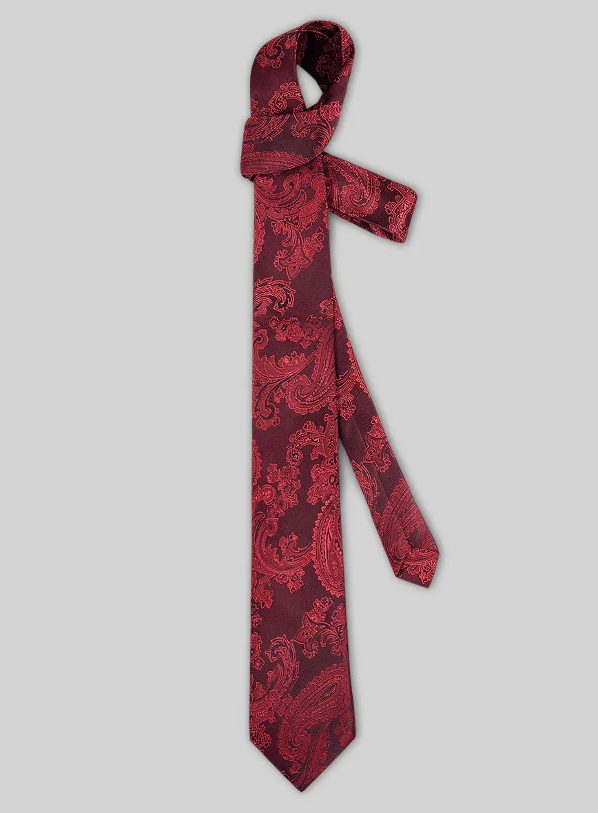 Paisley Red Satin Tie