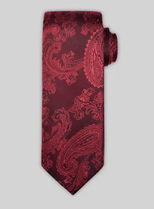 Paisley Red Satin Tie