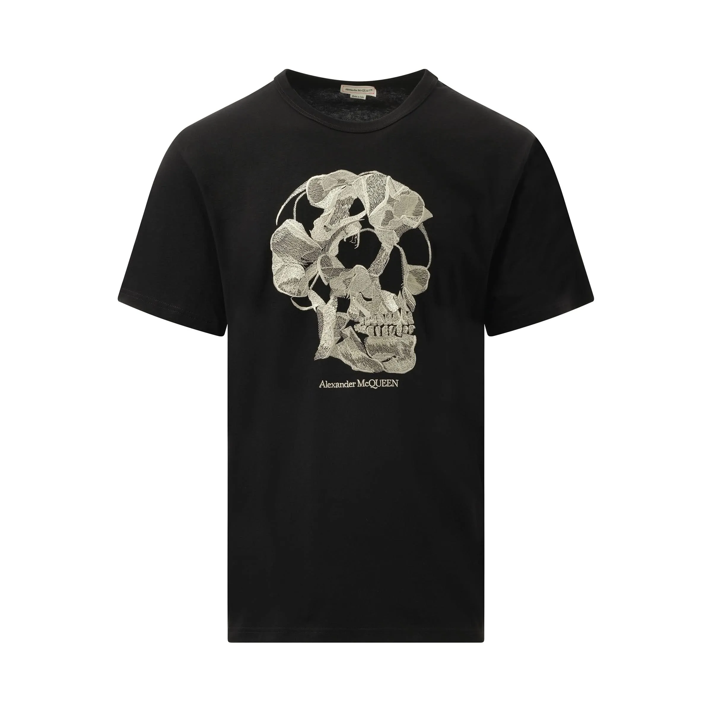 Pressed Skull Print T-Shirt in Black